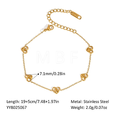 304 Stainless Steel Link Chain Bracelets for Women XX6576-14-1