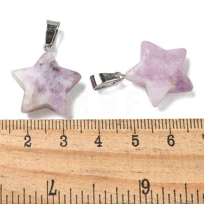 Natural Lepidolite Pendants G-B127-12P-07-1