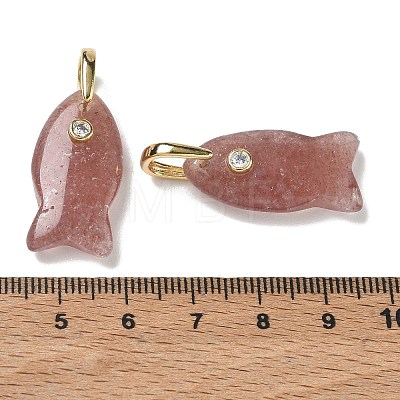 Natural Strawberry Quartz Pendants G-A297-01G-17-1