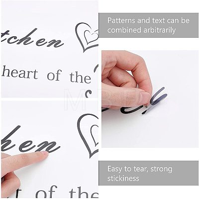 Rectangle with Word PVC Wall Stickers DIY-WH0228-130-1