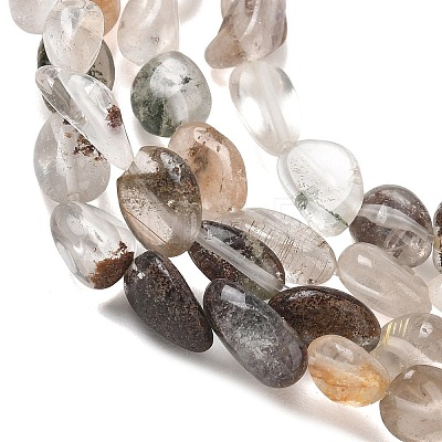 Natural Multicolor Lodolite Quartz Garden Phantom Quartz Beads Strands G-C286-A27-1