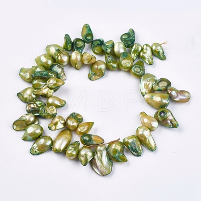 Natural Baroque Pearl Keshi Pearl Beads Strands BSHE-P026-32-1
