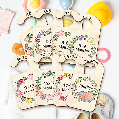 Wood Baby Closet Size Dividers AJEW-WH0353-005-1