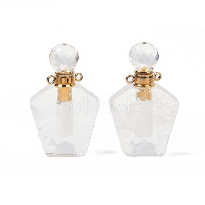 Natural Quartz Crystal Openable Perfume Bottle Rock Crystal Pendants G-I381-02G-07-1