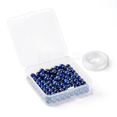 D100Pcs 8mm Natural Lapis Lazuli Round Beads DIY-LS0002-02-1