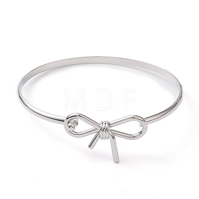 Bowknot Brass Bangles BJEW-D039-39P-1