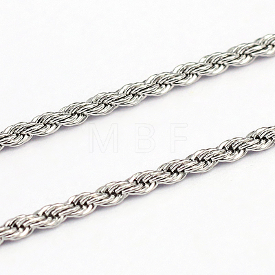 Tarnish Resistant 304 Stainless Steel Rope Chains CHS-O005-43H-1