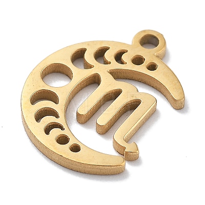 Real 18K Gold Plated 304 Stainless Steel Pendants STAS-R003-02G-05-1