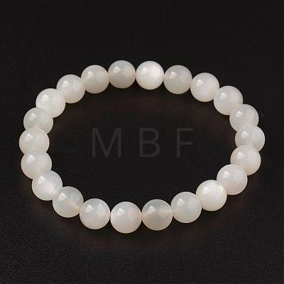Natural White Moonstone Stretch Bracelets BJEW-JB02663-01-1
