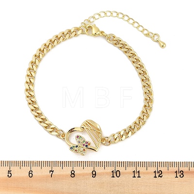 Brass Micro Pave Cubic Zirconia Link Bracelets BJEW-M050-04G-04-1