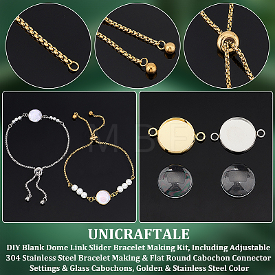 Unicraftale DIY Blank Dome Link Slider Bracelet Making Kit DIY-UN0004-30-1