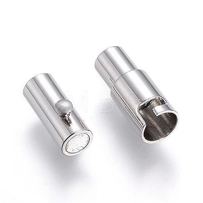 304 Stainless Steel Locking Tube Magnetic Clasps STAS-D159-33-1