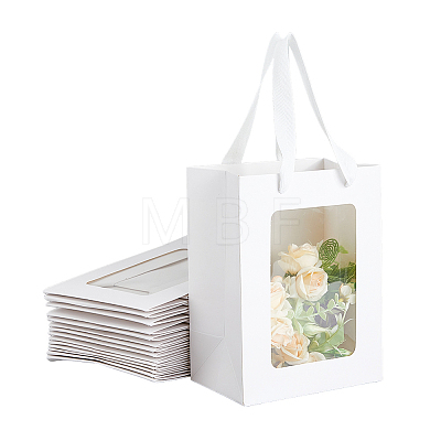 Rectangle Paper Storage Bags with Handle ABAG-WH0046-26A-01-1