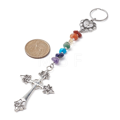 Tibetan Style Alloy Keychains KEYC-JKC00552-01-1