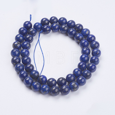 Natural Lapis Lazuli(Filled Color Glue) Beads Strands G-K269-02-8mm-1