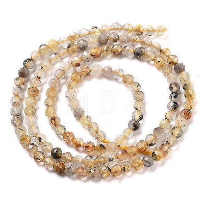 Natural Gold Rutilated Quartz Beads Strands G-G161-A16-05-1