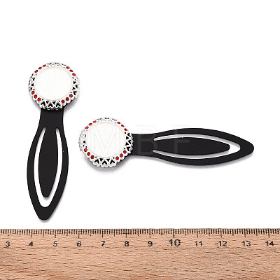 Alloy & Iron Bookmark Cabochon Settings PALLOY-N184-04S-1
