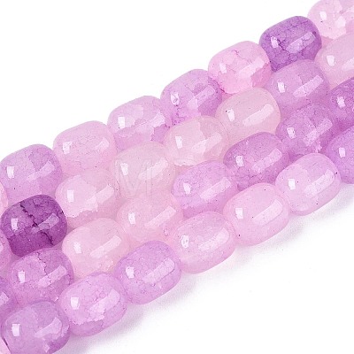 Baking Paint Crackle Glass Beads Strands DGLA-N019-01B-13-1