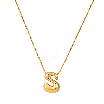 304 Stainless Steel Alphabet Pendant Necklaces for Men and Women GP1122-19-1