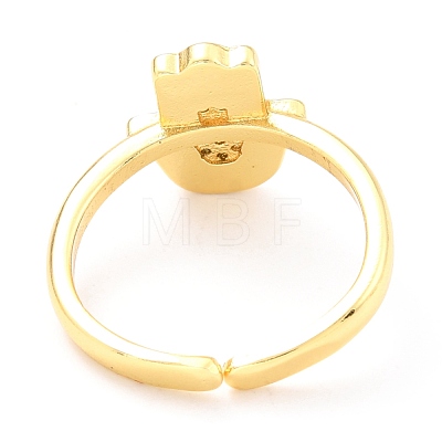 Adjustable Real 18K Gold Plated Brass Enamel Finger Rings RJEW-L071-24G-1