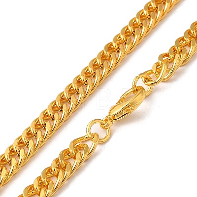 Iron Cuban Link Chain Necklaces for Women Men NJEW-A028-01F-G-1