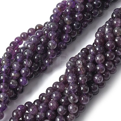 Natural Amethyst Beads Strands G-M445-8MM-01D-1