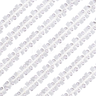 2Yards Polyester with Plastic Pearl Beaded Trim for DIY Sewing Craft OCOR-PH0036-53B-1