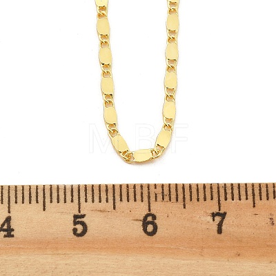 Brass Oval Link Chain Necklaces for Women NJEW-D302-26G-1