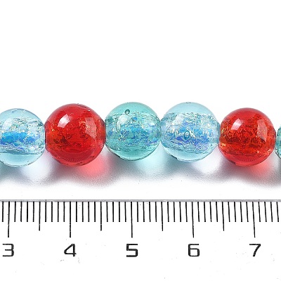 Handmade Foil Lampwork Beads Strands FOIL-K003-06B-14-1