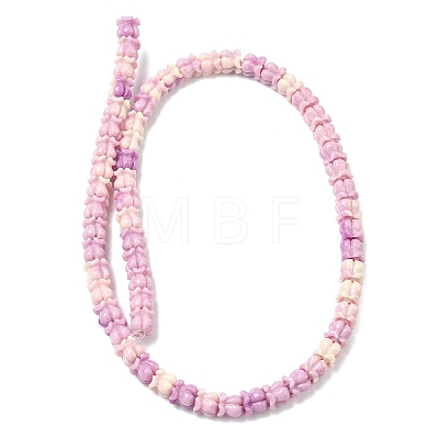 Synthetic Coral Dyed Carved Beads Strands SHEL-G023-01B-1