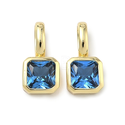 Brass Micro Pave Cubic Zirconia Charms KK-G555-21G-12-1