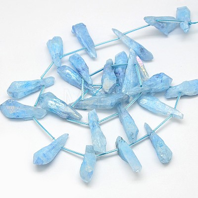 Electroplate Gemstone Natural Quartz Crystal Beads Strands G-L135-02-1