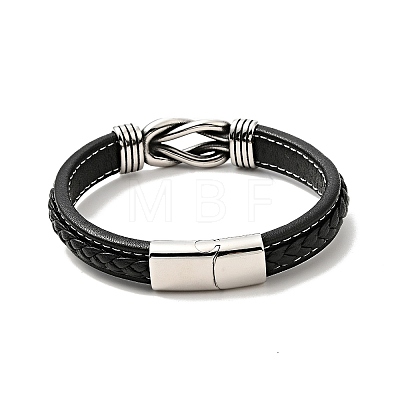 304 Stainless Steel Knot Link Bracelet with Magnetic Clasp BJEW-C021-26P-1