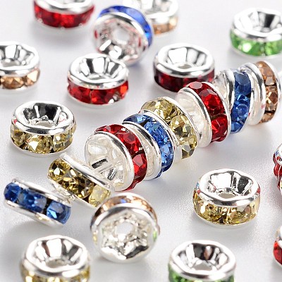 Brass Rhinestone Spacer Beads RB-A014-Z5mm-S-NF-1