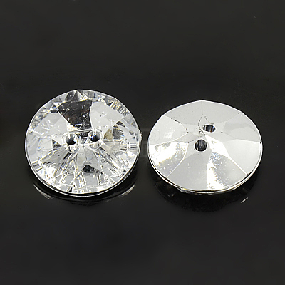 Acrylic Rhinestone Buttons BUTT-A013-48L-01-1