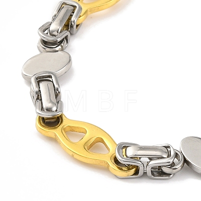 201 Stainless Steel Rhombus Links Chain Necklace NJEW-F22-39H-GP-1