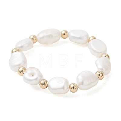 Natural Cultured Freshwater Pearl Finger Rings RJEW-JR01012-1