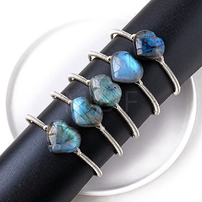 Hand-woven Natural Labradorite Cuff Bangles PW-WGEEB8F-01-1