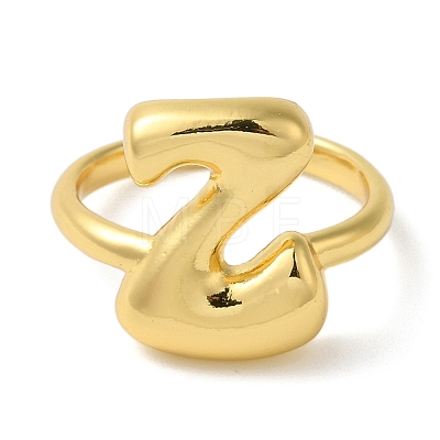 Initials Brass Open Cuff Ring for Women RJEW-N046-02Z-G-1