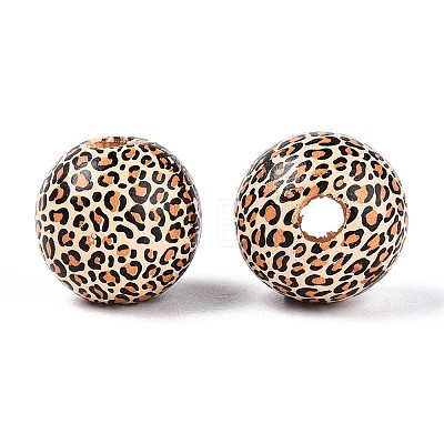 Printed Schima Wood Beads X-WOOD-N017-01D-1
