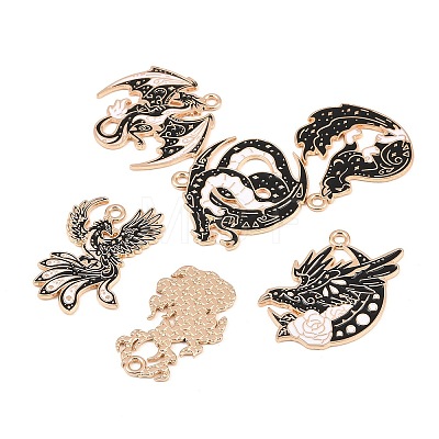 6Pcs 6 Styles Alloy Enamel Pendants ENAM-L054-03KCG-1