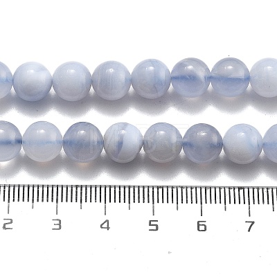 Natural Blue Lace Agate Beads Strands G-F222-30-6mm-01-1