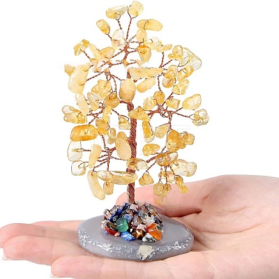 Natural Citrine Chips Tree of Life Decorations PW-WGDF5CC-05-1