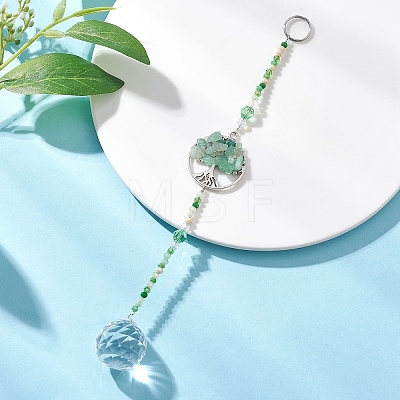 Glass Teardrop Window Hanging Suncatchers HJEW-JM04544-01-1