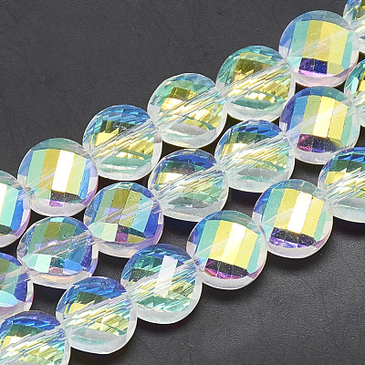 Electroplate Glass Beads Strands EGLA-Q098-A02-1