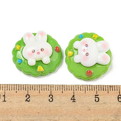 Christmas Rabbit Theme Opaque Resin Decoden Cabochons CRES-B022-04C-1