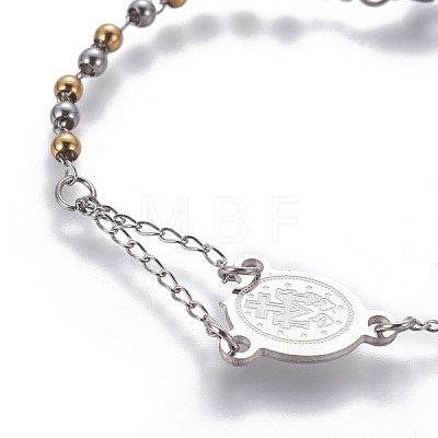 304 Stainless Steel Charm Bracelets BJEW-P258-16-1