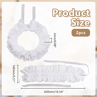 2Pcs Cotton Faux Collar AJEW-HY0003-25-1