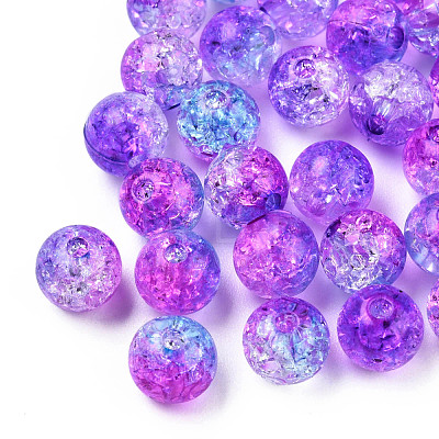 Transparent Crackle Acrylic Beads CACR-N002-10A-1