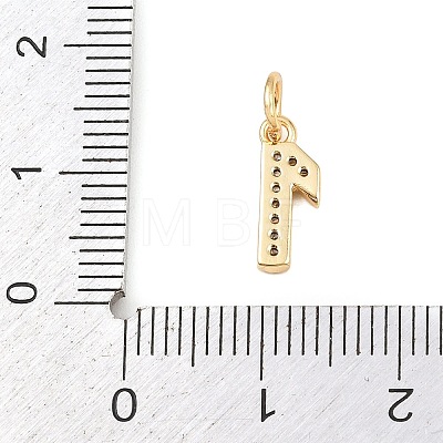 Brass Micro Pave Clear Cubic Zirconia Charms KK-G544-04G-1